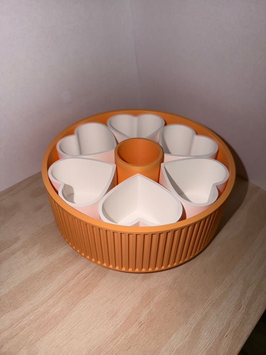 3D-gedruckte Snackschale mit Herz-Fächern – Deko & Geschenkidee Schweiz
