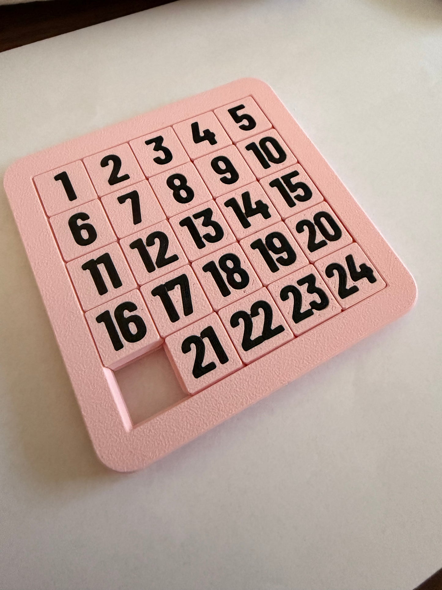 Zahlen-Schiebepuzzle 5×5 – 3D-gedruckt | 10 × 10 cm