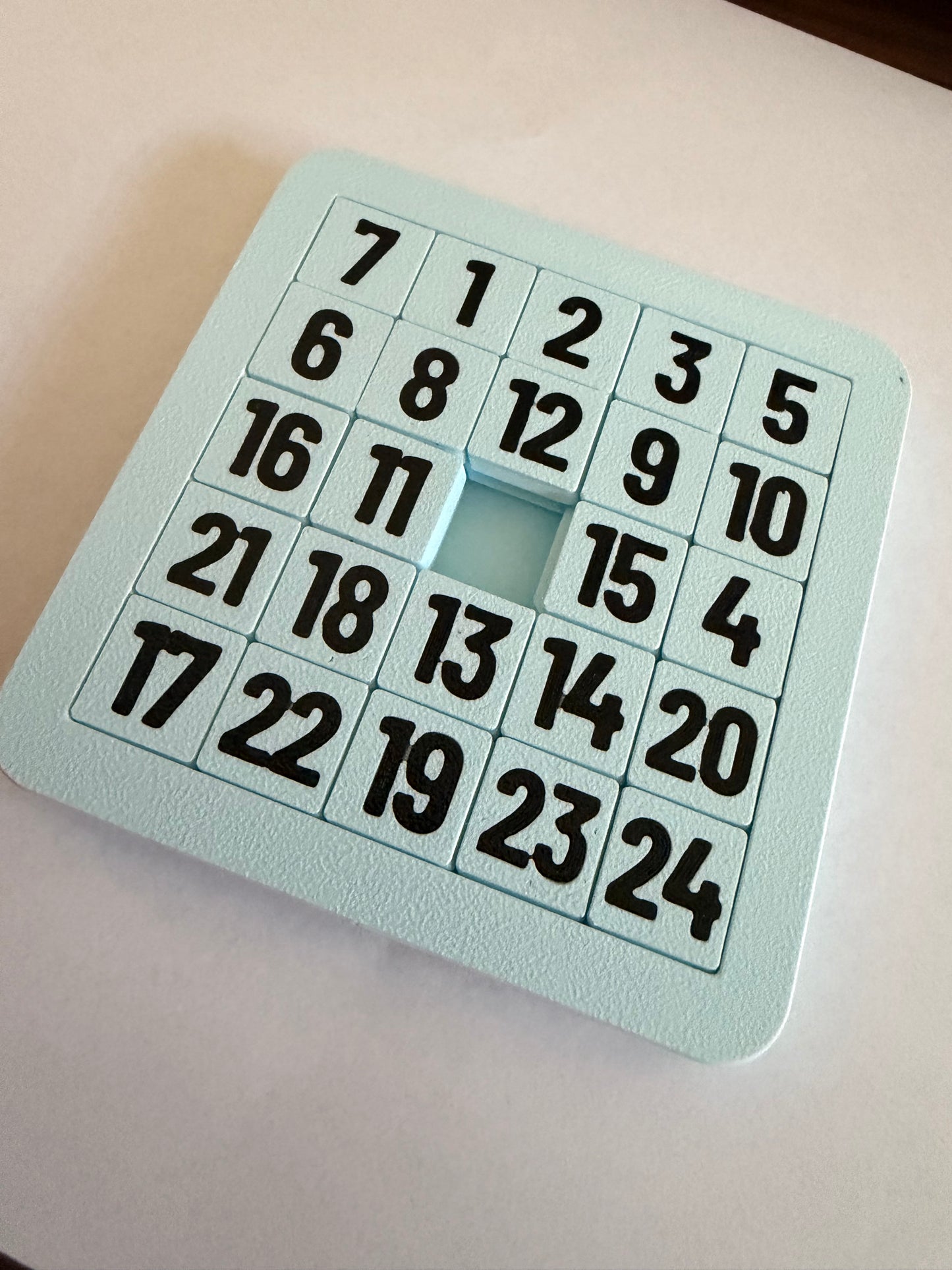 Zahlen-Schiebepuzzle 5×5 – 3D-gedruckt | 10 × 10 cm
