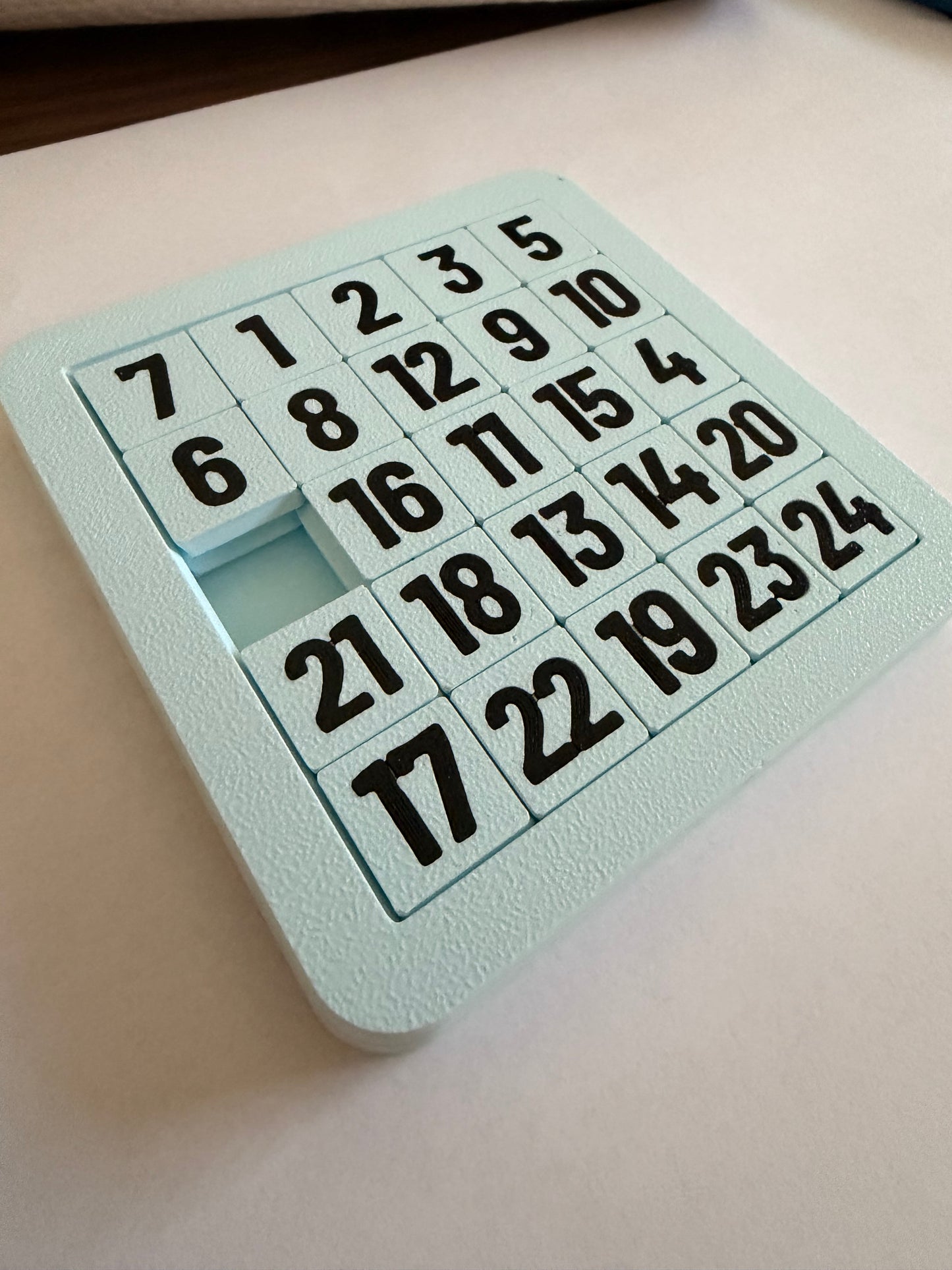 Zahlen-Schiebepuzzle 5×5 – 3D-gedruckt | 10 × 10 cm
