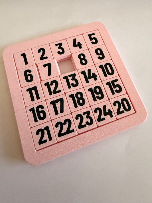 Zahlen-Schiebepuzzle 5×5 – 3D-gedruckt | 10 × 10 cm