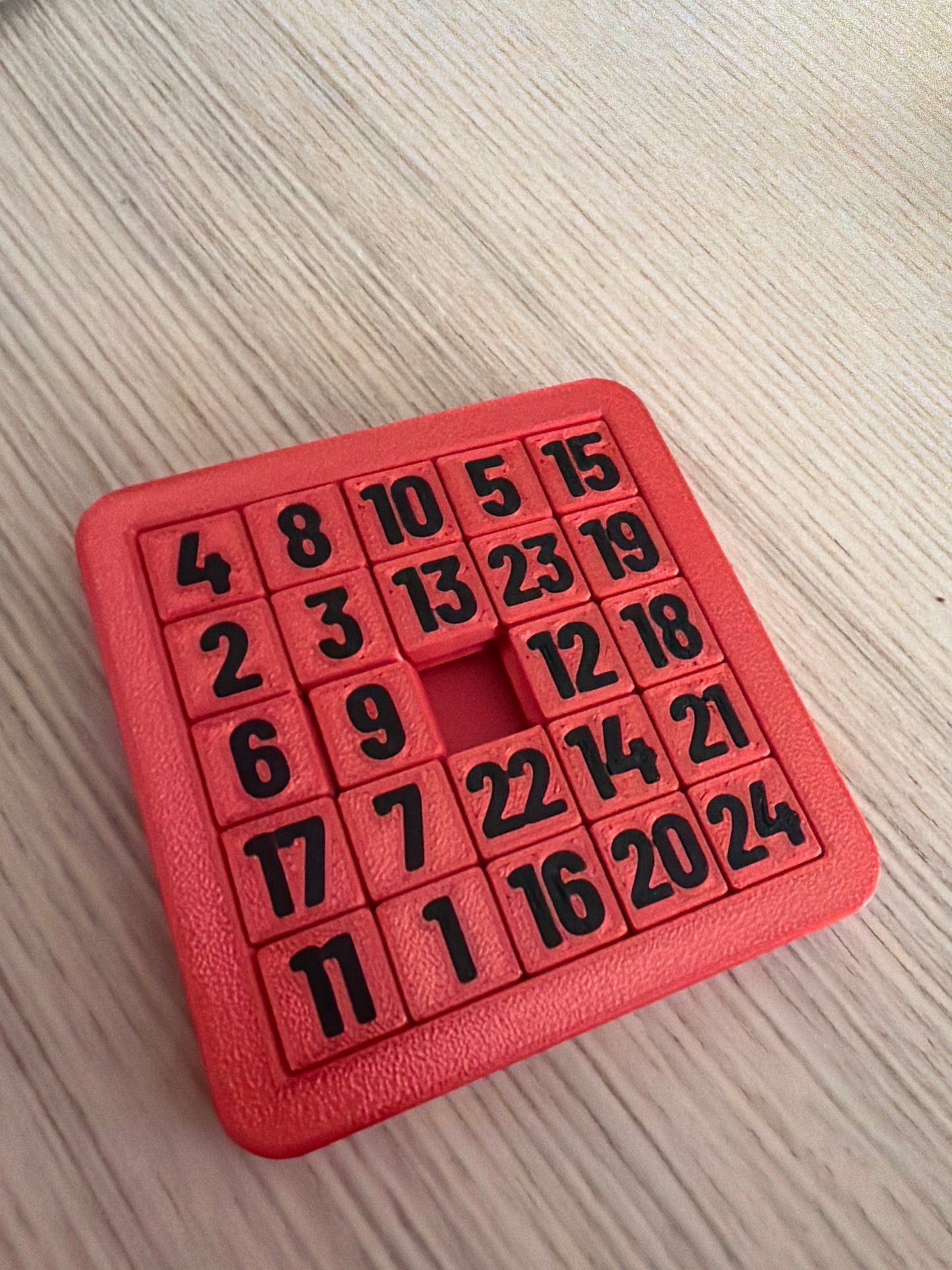 Zahlen-Schiebepuzzle 5×5 – 3D-gedruckt | 10 × 10 cm